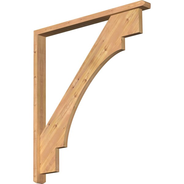 Ekena Millwork Merced Craftsman Smooth Bracket w/ Offset Brace, Western Red Cedar, 3 1/2"W x 40"D x 44"H BKT0402X40X44MRC04SWR - main